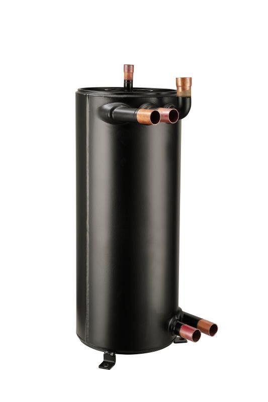 25.4 mm tubos duplos trocador de calor de segurança de tanque de pequeno volume eficiente para ar condicionado de fonte de água, chiller industrial