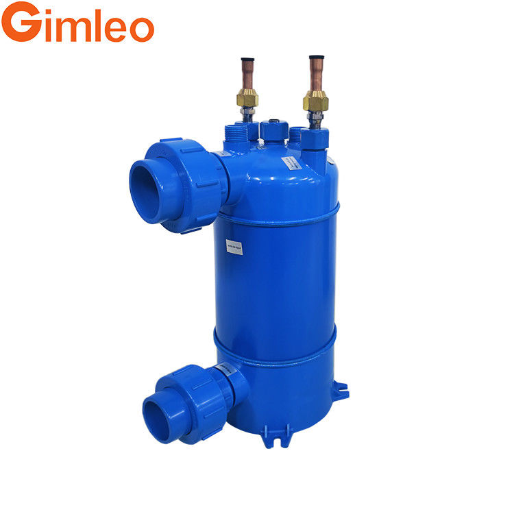 7kw 24 Capacidade térmica Tubo de titânio PVC Trocador de calor de concha para refrigerador de aquário MHTA-2 para sistema de refrigeração industrial