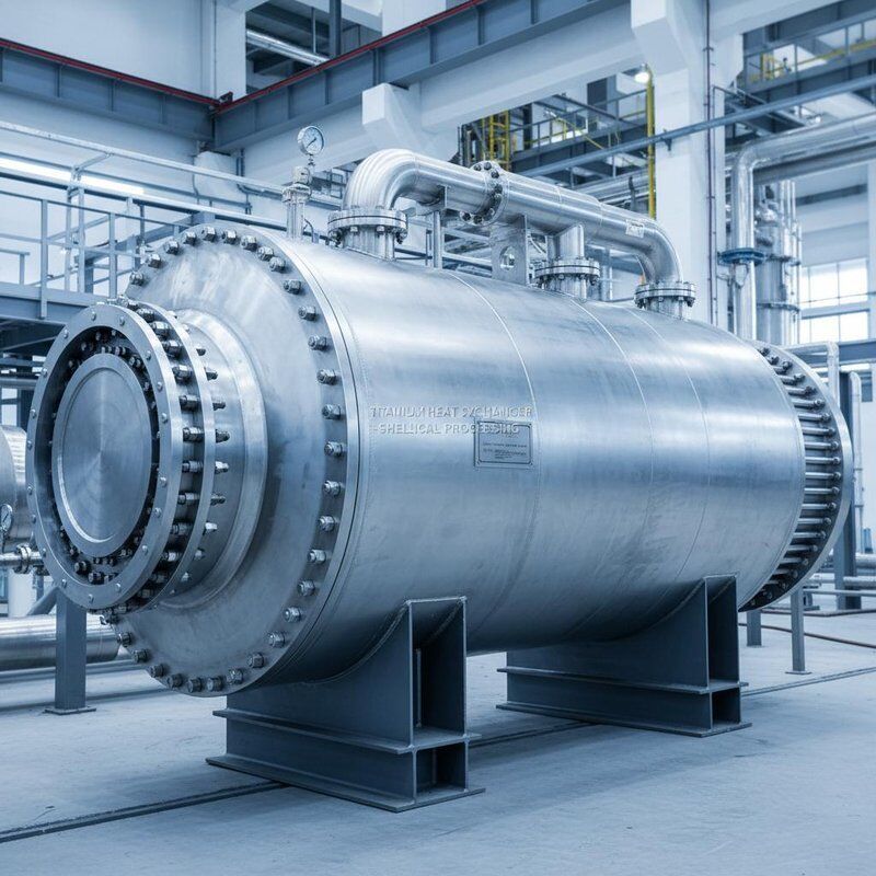 Técnica de Laminação a Frio Trocador de Calor de Titânio com Limpeza Compatível com CIP e Dimensões Personalizáveis para Processamento Químico