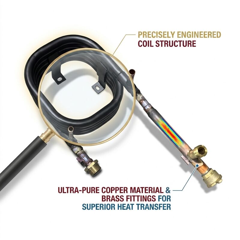 Trocador de calor coaxial de alta eficiência de baixa manutenção para bomba de calor de fonte de ar HVAC