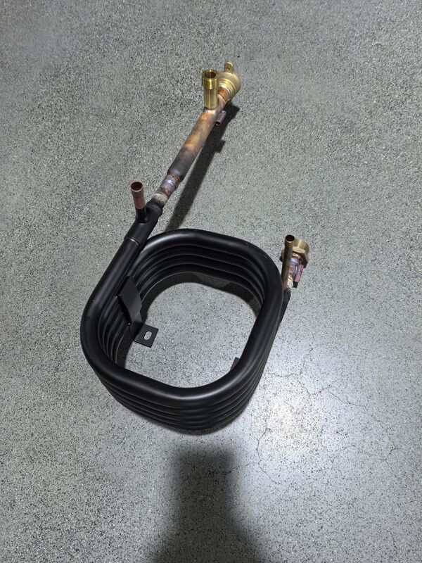 Trocador de calor coaxial HVAC com construção de torção em espiral e largura de 140 mm para transferência de calor superior