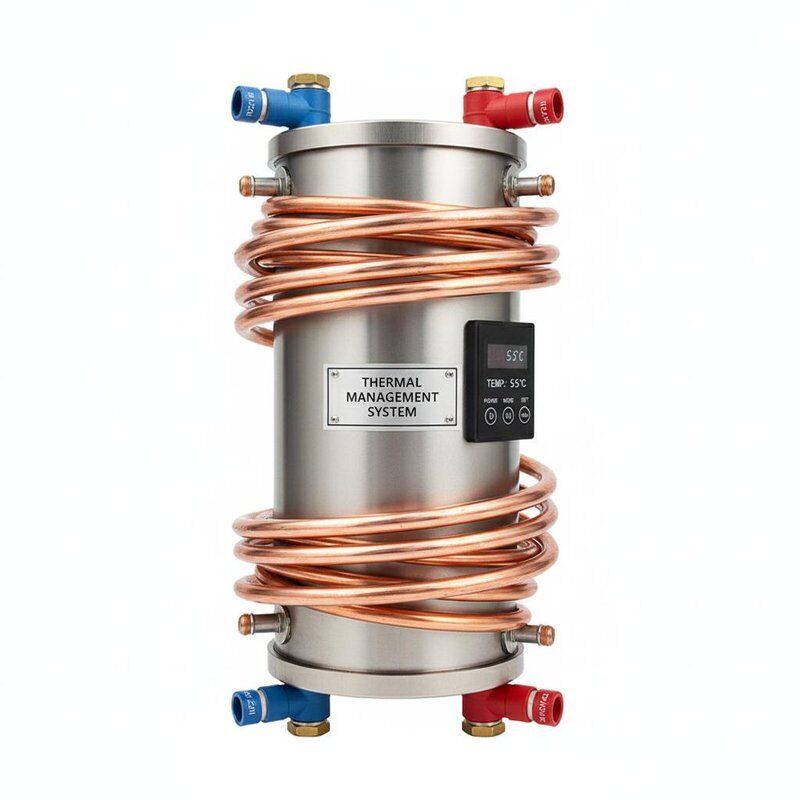 Trocador de calor coaxial tipo refrigerante R22 com construção de tubo torcido em espiral e largura de 140 mm para gerenciamento térmico eficiente