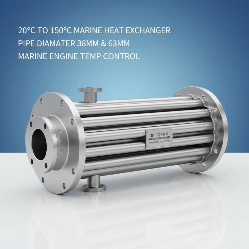 Trocador de calor marítimo com construção em espiral, resistente à corrosão e saída de refrigerante personalizável para controle de temperatura do motor marítimo