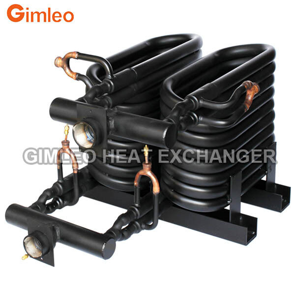 20HP 70KW 240000 BTU condensador tubo de evaporação no tubo trocador de calor trocador de calor coaxial para HVACR